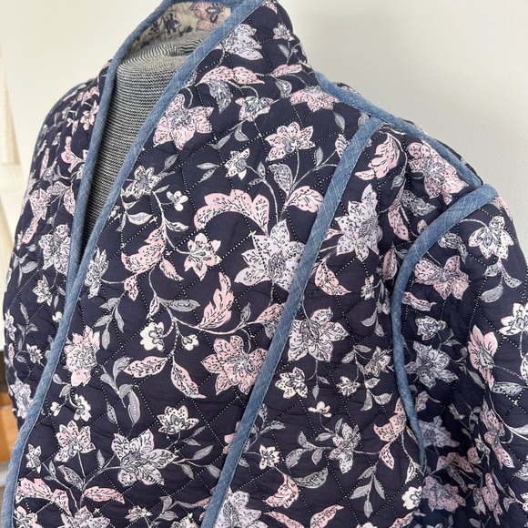 Mango Women’s Reversible Quilt Jacket Size Large Floral NWT - Picture 4 of 12